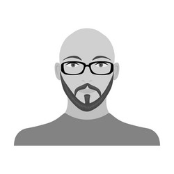 face of a bald man with glasses beard vector image