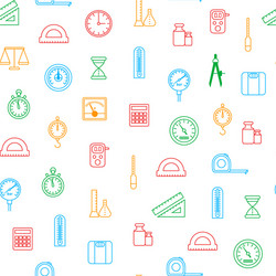measuring thin line seamless pattern background vector image