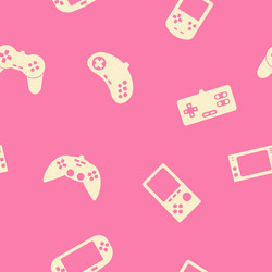 seamless background with game consoles vector image