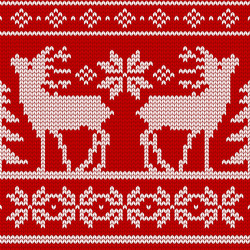 Seamless deer knitting pattern Royalty Free Vector Image