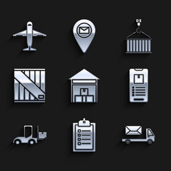 set warehouse verification delivery list vector image