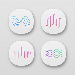 Sound waves app icons set uiux user interface vector