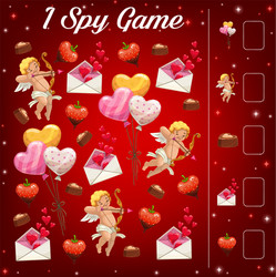 Valentine's Day I Spy Counting Game vector image