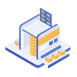 big data information storage technology server vector image