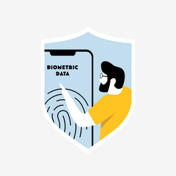 biometric data security with fingerprint vector image