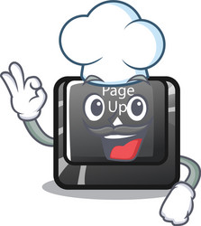 chef button page up isolated with character vector image