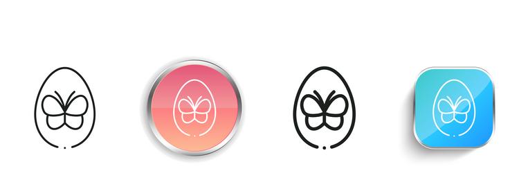 easter egg icon thin linear regular and button vector image