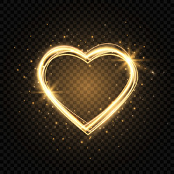 glitter gold heart frame with space for text vector