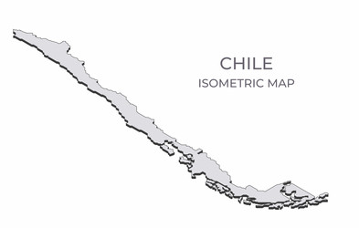 map of the chile in simple isometric form vector image