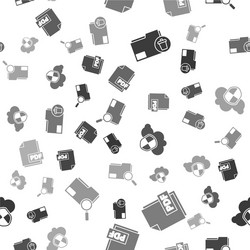 set delete folder pdf file document cloud vector image