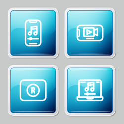 set line music player online video record button vector image
