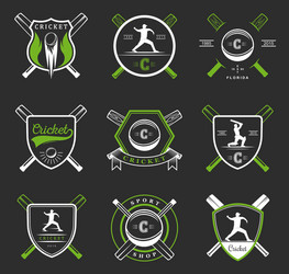 set of badges cricket vector