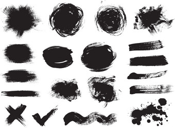 set of dark blots on the white background vector image