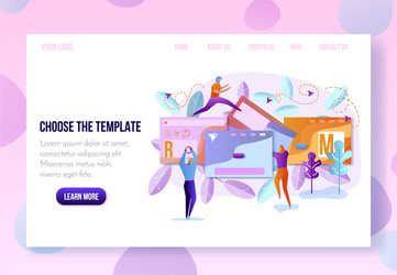 user onboarding web page flat template vector image