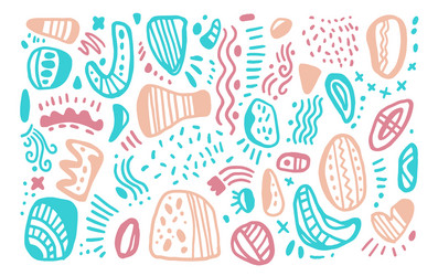 a set different elements in doodle style vector image