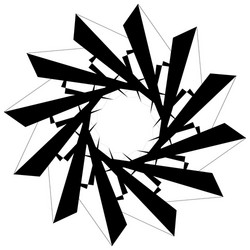 circular geometric element rotating shapes forms vector image