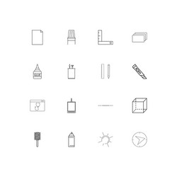 creative process and design simple linear icons vector image