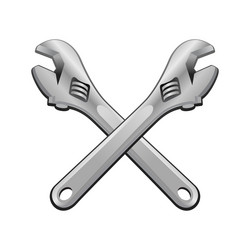 double adjustable wrench cross object vector image