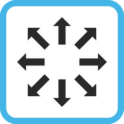 explode arrows icon in a frame vector image