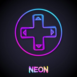 glowing neon line game controller or joystick vector image