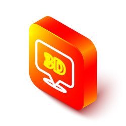isometric line speech bubble with text 3d icon vector image