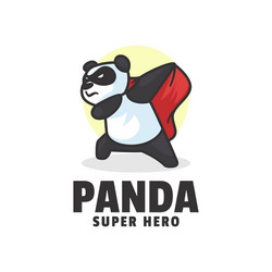 logo panda mascot cartoon style vector