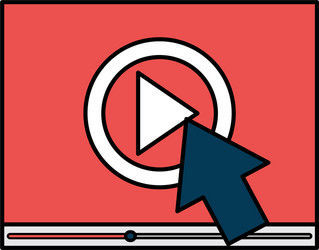 media player interface with cursor vector image