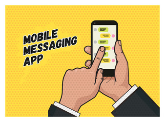 Mobile Messaging Pop Art vector image