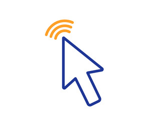 mouse cursor line icon click action sign vector image