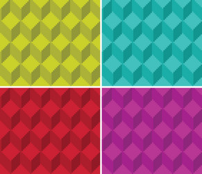 Pixelated cubic seamless background pattern vector