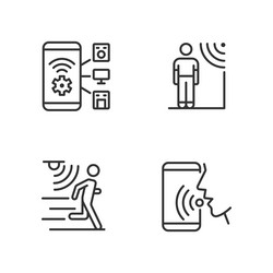 sensor technology pixel perfect linear icons set vector