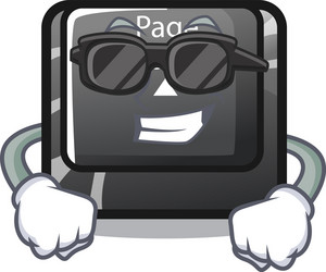 super cool button page up isolated with character vector image