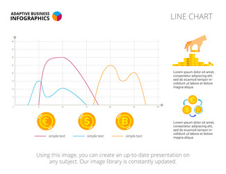 three line diagrams slide template vector image