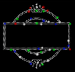 Bright mesh carcass crown round and rectangle vector