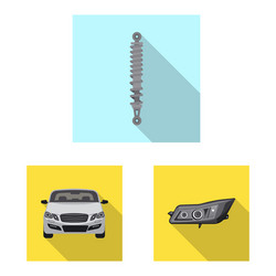 isolated object of auto and part logo collection vector image