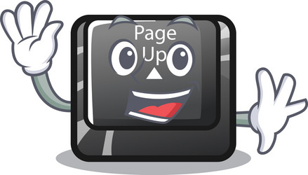 waving button page up isolated with character vector image