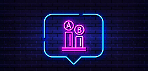 ab testing line icon ui test chart sign neon vector image