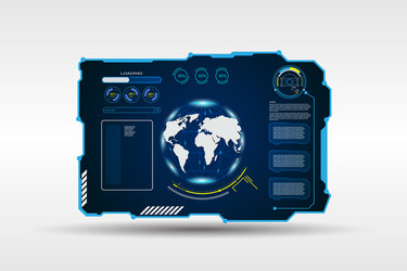 abstract world map digital frame tech sci fi vector image