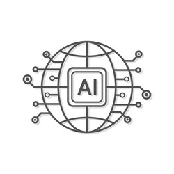 artificial intelligence circuit line style vector image