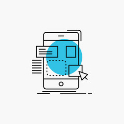 Drag mobile design ui ux line icon vector