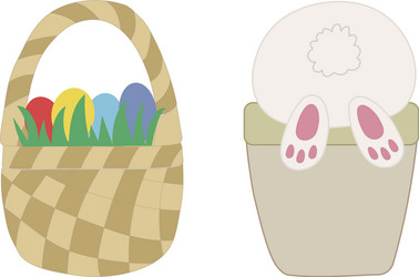 Easter egg basket Royalty Free Vector Image - VectorStock