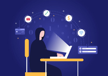 hacker using computer server to activity hacked vector image