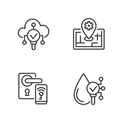 Iot technologies pixel perfect linear icons set vector