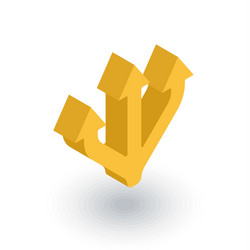 junction separation three way isometric flat icon vector image