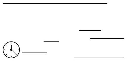 minimalist clock concept with lines representing vector image