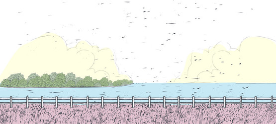seaside view background vector image