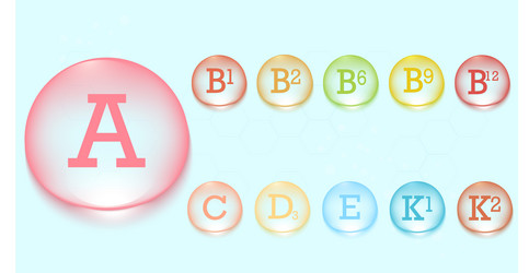 set of multivitamin complexes vector image