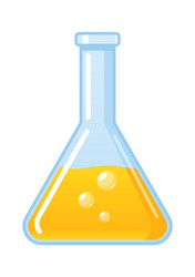 triangular flask with liquid vector image