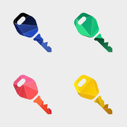 Abstract Key Icon - Geometric Triangle vector image