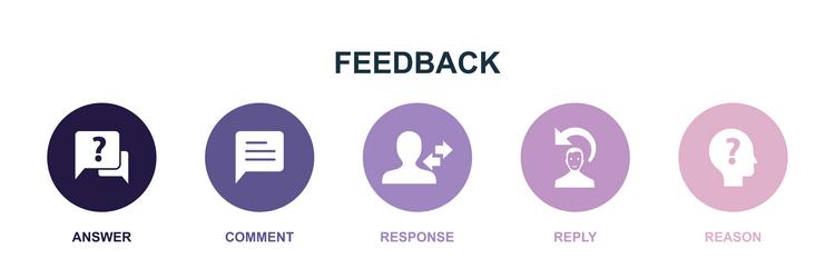answer comment response reply reason icons vector image